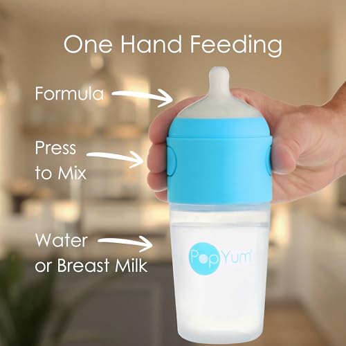 PopYum 9 oz Blue Anti-Colic Formula Making Baby Bottles, 3-Pack