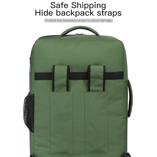 TUGUAN Car Seat Travel Bag for Airplane with Spinner Wheels, Infant Car Seat Bags for Air Travel with Hard Bottom, Padded Car Seat Backpack, Large Car Seat Storage Bag Airport Check, Green