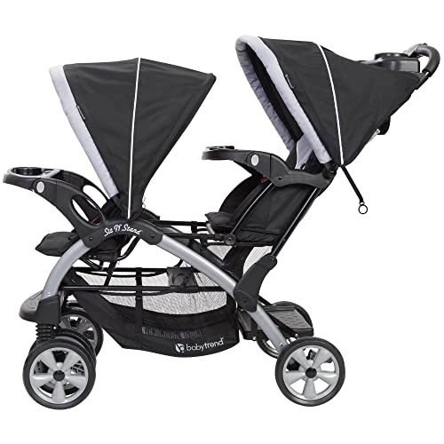 Baby Trend Infant and Toddler Double Stroller & 2 Car Seat Combo, 3 Pc Set, Stormy - Portable and Lightweight Stroller Duo and Car Seat Travel System Tandem