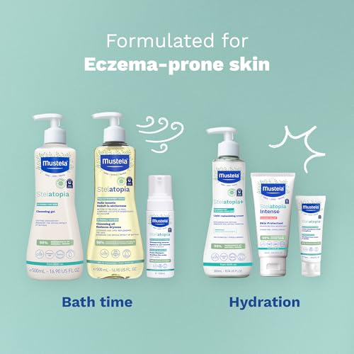 Mustela Stelatopia+ Lipid-Replenishing Cream - Moisturizer for Eczema-Prone Skin - With Natural Sunflower Oil and Prebiotic - For Newborns, Babies, Kids, and Adults - Fragrance-Free - Various Sizes