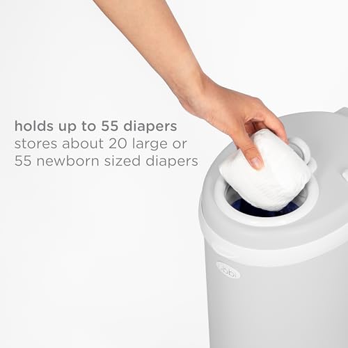 Ubbi Stainless Steel Diaper Pail, No Special Bags, Odor-Locking, Gray