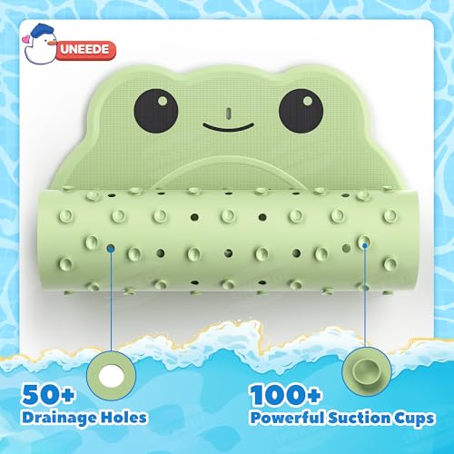 UNEEDE Kids Bathtub Mat Non Slip Shower Mat for Toddlers, Washable Anti Slip Tub Surface, Soft Rubber Mat for Bathtub Shower, Waterproof Bathtub Essentials for Children（Not for Textured Surfaces）