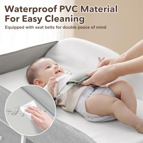 G TALECO GEAR Baby Changing Table, Portable Changing Table, Diaper Changing Station with Waterproof Pad, Changing Table Dresser with 3 Storage Baskets, Mobile Nursery Organizer for Newborn Essentials