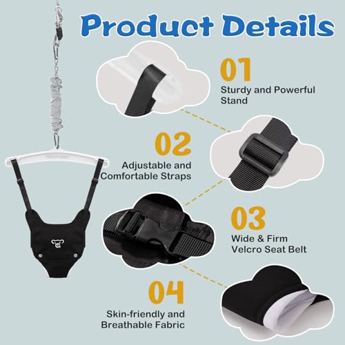 G TALECO GEAR Baby Jumper with a Ceiling Hook for Infant & Toddlers with Adjustable Chain, Bouncers for Indoor/Outdoor, Baby Doorway Jumper with Soft Rug