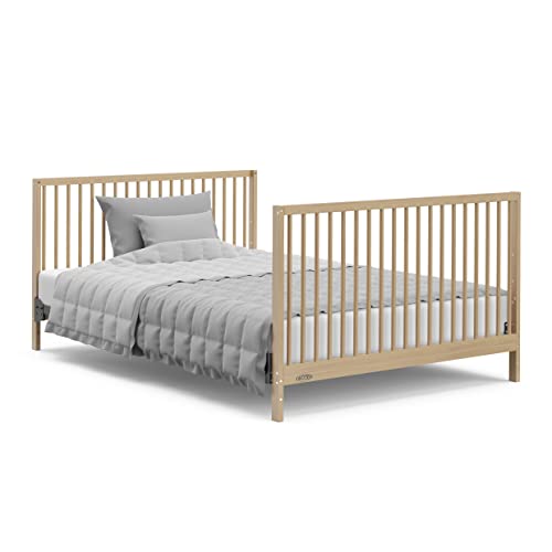 Graco Teddi 5-in-1 Convertible Crib with Drawer – GREENGUARD Gold Certified, Full-Size Nursery Storage Drawer, Baby Crib Converts to Toddler Bed, Daybed and Full-Size Bed (Driftwood)