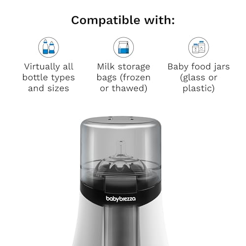 Baby Brezza Smart Baby Bottle Warmer, Breastmilk Warmer + Defroster – Free App - Different Temperatures for Breastmilk + Formula - Universal Fit for All Bottles + Milk Bags - Calentador de Biberones