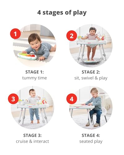 Skip Hop Baby Activity Center: Interactive Play Center with 3-Stage Grow-with-Me Functionality, 4mo+, Silver Lining Cloud