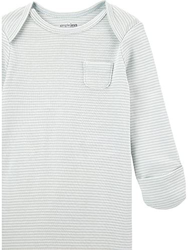Simple Joys By Carter's Unisex Baby 3-pack Neutral Cotton Sleeper Gown Wearable Blanket, Avocados/Heather/Stripe, Newborn US