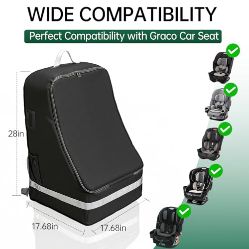 MEIJIAYOU Car Seat Travel Bag Compatible with Graco, Infant Car Seat Travel Bag for Airport, Padded Car Seat Carrier Bag for Airport Fits Graco Most Baby & Infant Car Seats for Airport Baby Travel