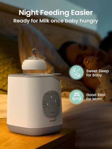 Grownsy Bottle Warmer, Baby Bottle Warmer Fast for Breastmilk & Formula, Accurate Temperature Control, Milk Warmer for All Bottles with Thaw, Sterilizing, Keep Warm, Heat Food