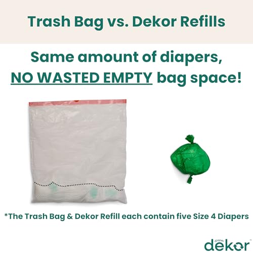 Diaper Dekor EKO Classic Diaper Pail Gift Set, White ONLY Eco-Friendly Diaper Pail Made with 70% Recycled Materials Comes with up to a Year's Supply Worth of Diaper Dekor Refills!