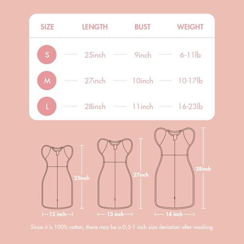 ANYEDDE 2-Pack Newborn Swaddle Sleep Bag- Arms Up Swaddle 0-3 Months, Baby Swaddles for Newborn, Cuff Removable Design, Pink Bunny Breathable Sleep with 2-Way Zipper