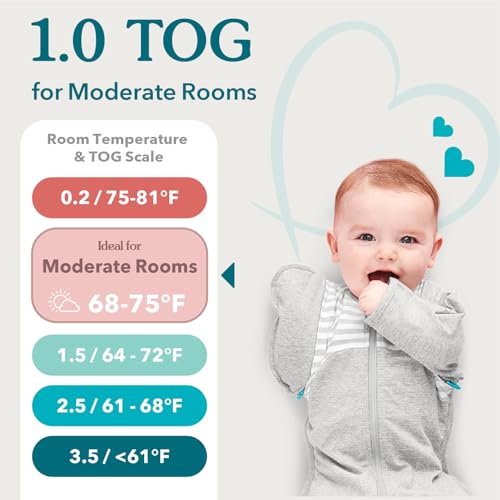 Love to Dream Swaddle UP, Sleep Sack 0-3 Months, Self-Soothing, Improves Sleep, Secure Fit Helps Calm Startle Reflex, Baby Essentials Must Haves Newborn, 1.0 TOG, 8-13 lbs, Oatmeal