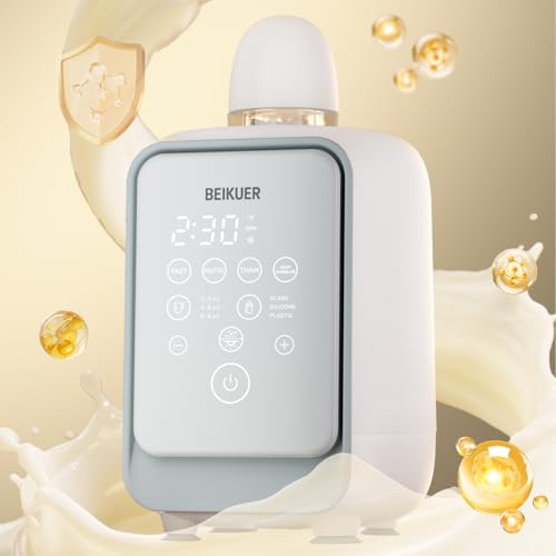 12-in-1 Baby Bottle Warmer for Breastmilk, 2min Fast Swirlable Milk Warmers with 24H Locks Nutrients, Smart Precise Even Heating, Temperature Control, Timer, Night Light, Fits All Bottles, Bags, Jars