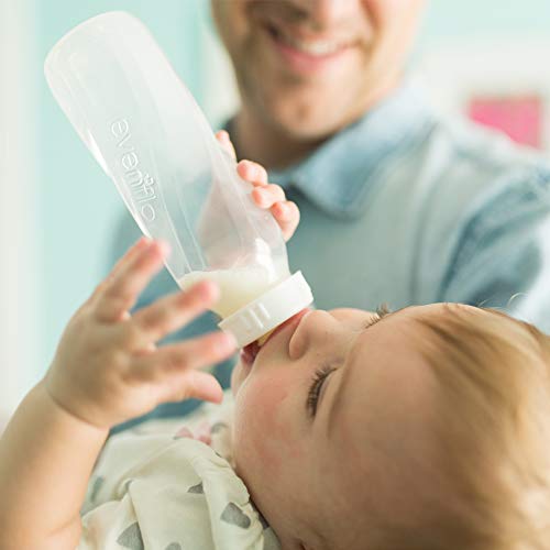 Evenflo Feeding Classic Tinted Plastic Standard Neck Bottles for Baby, Infant and Newborn, Pink/Lavender/Teal, 8 Oz, 12 Bottles