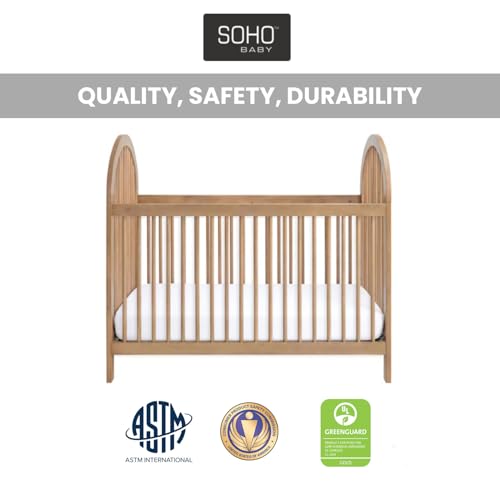 Soho Baby Everlee Convertible Island Crib, Honey Wood