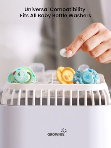 GROWNSY Bottle Washer Detergent Tablets, Plant-Based Enzyme Formula, Removes Milk Residue & Odor, Safe for Baby Bottles & Pump Parts, Compatible with All Bottle Washers, Unscented, 150 Count
