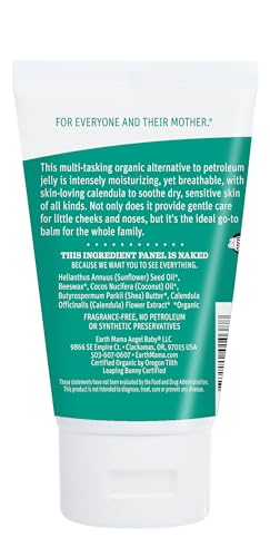 Earth Mama Organic Baby Face Nose & Cheek Balm | Moisturizer with Calendula Oil for Dry Skin Care, Natural Petroleum Jelly Alternative (2-Fluid Ounce)