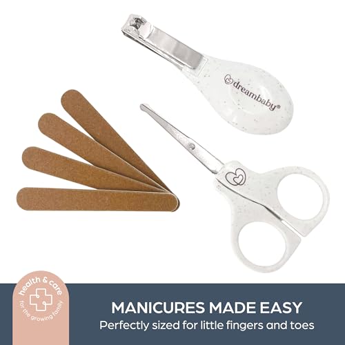 Dreambaby Neat and Tidy 9pc Baby Grooming Kit with Wheatgrass, Baby Hair Brush and Comb Set, Baby Essentials Baby Travel Essential in Cotton and Cork Bag, Eco Conscious Design