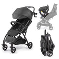 Ingenuity 3Dquickclose CS+ Compact Fold Stroller – Lightweight Stroller with Oversized Canopy, Extra-Large Storage and Compact Fold, Black