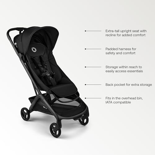 Bugaboo Butterfly 2 Ultra-Compact Travel Stroller – One-Second Fold, Airplane Carry-On Approved Lightweight Stroller with Reclining Seat, Suspension Wheels & Adjustable Footrest – Green