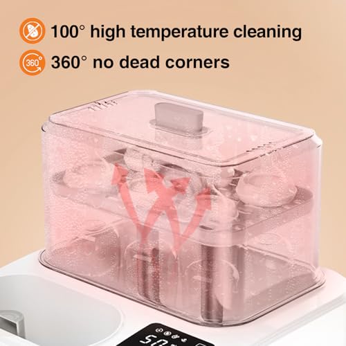 BRBLUERISE Baby Bottle Warmer,8-in-1 Smart Fast Baby Milk Warmer with LCD Timer for Breastmilk or Formula, Accurate Temperature Control, with Defrost, Sanitizer and Dryer, Keep, Heat Baby Food Jars