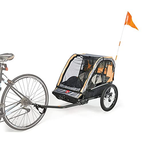 Allen Sports Deluxe Steel 2-Child Bicycle Trailer and Stroller, Model AS2-O, Orange