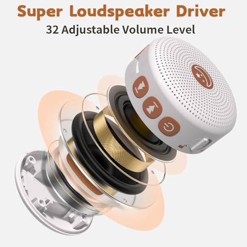 Portable Sound Machine Mini White Noise Machine Baby Shushing Brown Noise Machine with 30 Soothing Sounds for Kids Adults Dogs Auto-Off Timer 32 Volume Levels Sleep Machine for Home Office Privacy