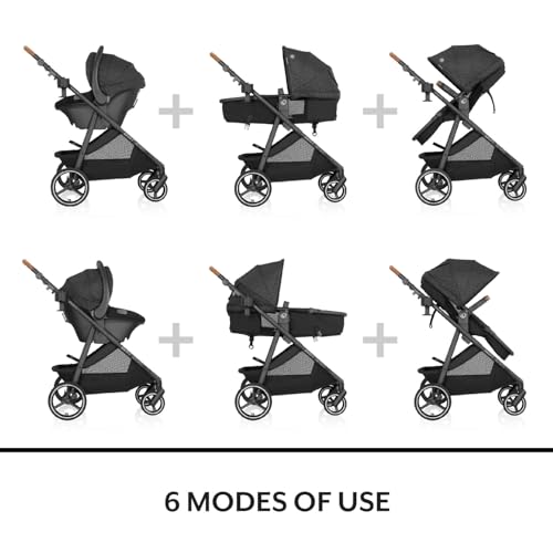 Evenflo Shyft Intuiti Travel System with Revolve180 LiteMax™ NXT Rotating Rear-Facing Lightweight Preemie and Infant Car Seat 3-30 lbs. (Fossil Gray)