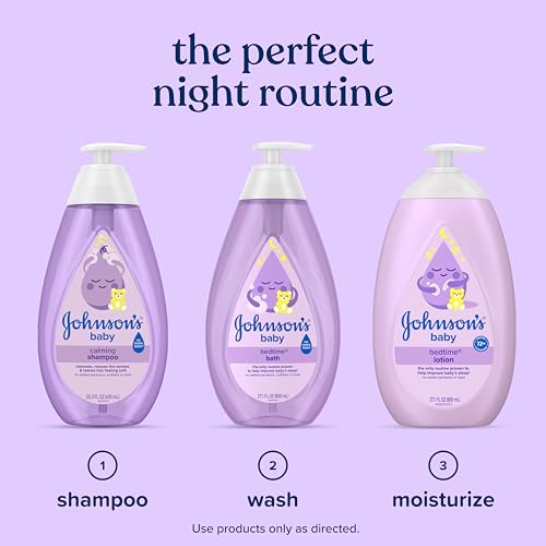 Johnson's Baby Calming Shampoo with Soothing NaturalCalm Aromas, Gentle, Hair Wash, Baby Essentials, Hypoallergenic, No Added Parabens and Sulfates, Baby Essentials, 20.3 fl. Oz