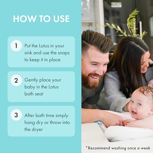Blooming Bath Baby Bath Seat - Baby Tubs for Newborn Infants to Toddler 0 to 6 Months and Up - Infant Essentials Must Haves - The Original Washer-Safe Flower Seat - Lotus, Pink/White/Gray