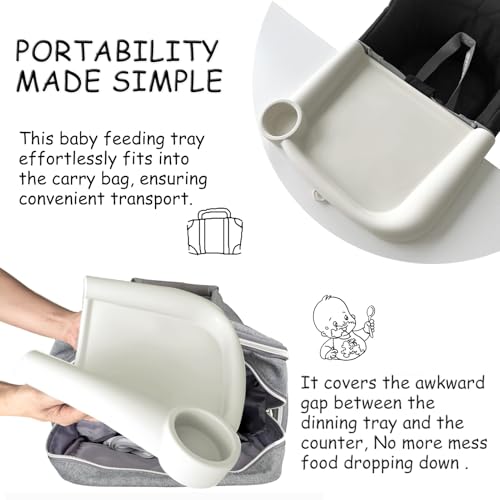 Silicone Baby Dining Tray Compatible with in-gl-esina Fast Table Chair for Chi-cco Fastlock Hook-on Chair Upgrade Suction Cup Design Fills The Gap Between The Tray and The Counter