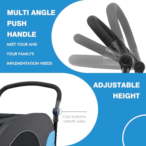 MekkMomo Pet Stroller for Large Dogs, All Terrain 4 Wheels for Jogging Running, Dog Stroller for Large Dogs Up to 88lbs, Foldable Dog Strollers with Adjustable Handle & Breathable Mesh