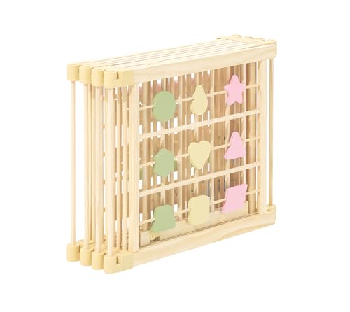 ZETY Natural Wood Baby Playpen – 8 or 10 Panel Foldable Play Yard with Door Panel and Built-in Toys, CPC Certified & SGS Tested