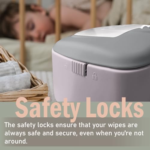 GOGO pure Baby Wet Wipes Warmer & Dispenser, Holder and Case - Purple, Playful/Cute, with Easy Press On/Off Switch, Holds 100 Wipes, Worldwide Use