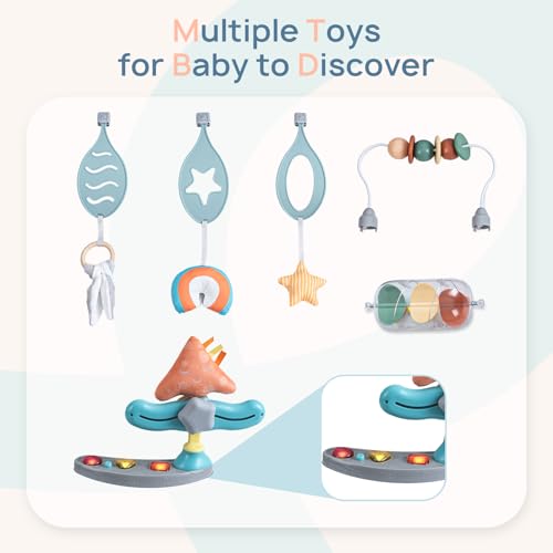 Baby Activity Center, Baby Jumper Activity Center with Music, Interactive Toys, 360° Rotating Seat, 3 Adjustable Heights, Infant Activity Jumper for 6+ Months (Gray Forest)