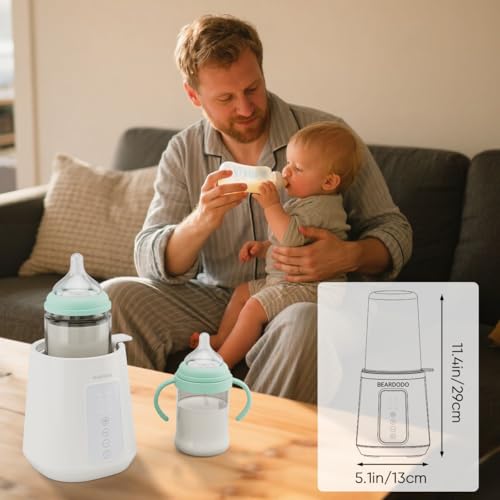 BEARDODO Baby Bottle Warmer, Fast Bottle Warmer for All Bottles, Breast Milk Warmer for Baby Breastmilk or Formula Automatic Shut-Off Digital Display Heat Baby Food at Home Use