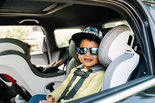 Clek Foonf Convertible Car Seat with Rigid LATCH, Crumple Zone safety system, Adjustable Headrest, Reclining Design, Anti-Rebound Bar & Flame Retardant-Free (Railroad Ziip)