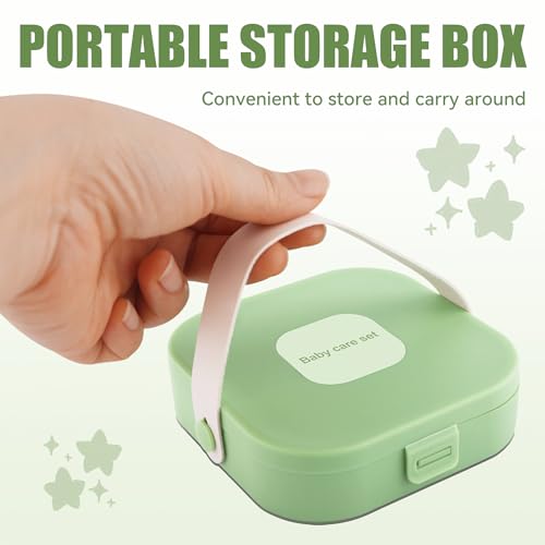 Baby Nail Care Set, 5 in 1 Baby Nail File Clippers Infant Grooming Kit Manicure Set for Newborn, Infant, Toddler, and Kids, Green