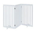 unipaws 36”H Free Standing Pet Gate for Dog Cat, Tall Wooden Gates for Doorway, Stairs, Foldable Pet Fence for The House, Expandable Dog Barrier, Indoor Use, White