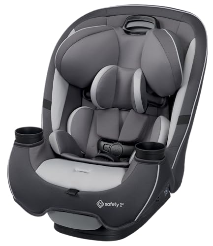 Safety 1st Grow and Go All-in-One Convertible Car Seat, Rear Facing, 5-40 lbs, Forward Facing (30–65 lbs), High Back Booster Seat 40-100 pounds, Iron Frost