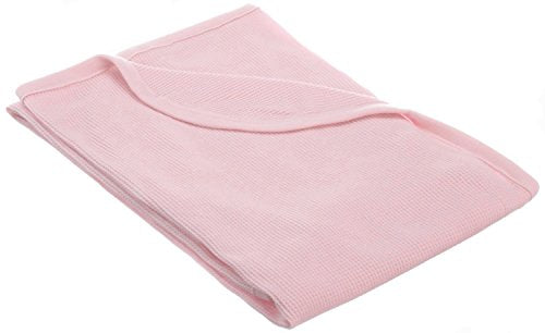 American Baby Company 100% Cotton Thermal Waffle Swaddle Blanket (30" x 40"), Soft, Breathable & Stretchy, Pink, for Boys and Girls, Perfect for Swaddling, Travel and Gifting