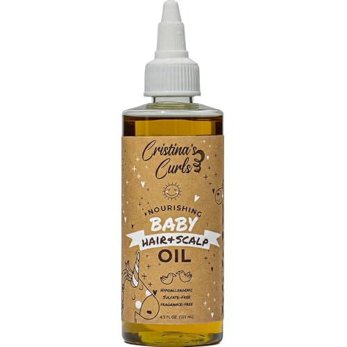Cristina's Curls Nourishing Baby Hair & Scalp Oil – Lightweight Massage Oil To Loosen Dry Flakes And Seal Softness