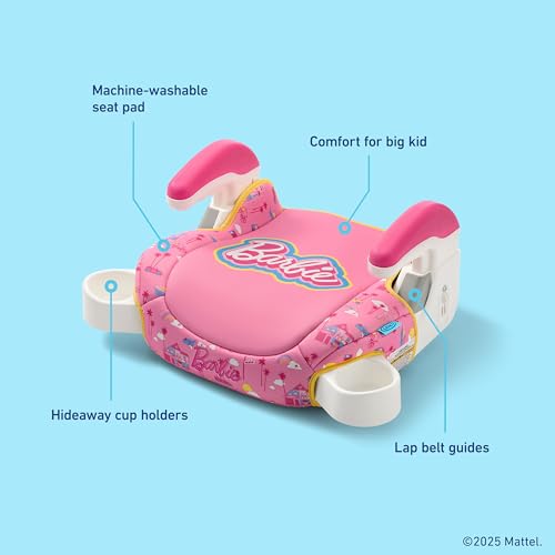 Graco TurboBooster 2.0 Backless Booster Car Seat, Barbie, Travel Booster Seat for Children Ages 4-10, Weight 40-100 Pounds and Height up to 57 Inches