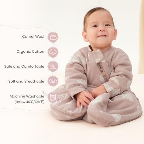 kaiya baby Unisex Sleeping Bag for Babies and Toddlers 1.0 Tog Sleep Sack 6-18 Months, Baby Sleep Sack, Newborn Sleep Sack, Wearable Blanket Baby, One Piece with Sleeves, Gifts for Baby, Pink Sky