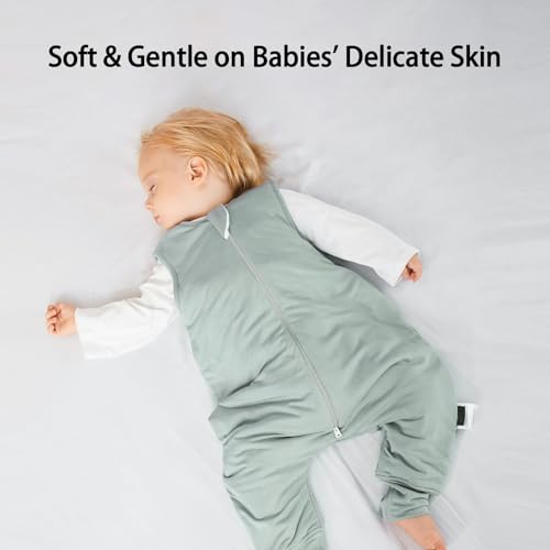 BubblePanda Rayon Made from Bamboo Toddler Sleep Sack with Feet 12-24 Months 1.0 Tog Ultra Soft Toddler Sleeping Sack 1t-2t Sleep Bag Walker Quilted Wearable Blanket with Legs 2-Way Zipper Lightweight
