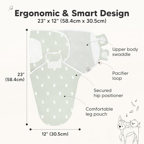 KeaBabies 3-Pack Organic Baby Swaddles for Newborns, Infant (Bunnies, 0-3M)