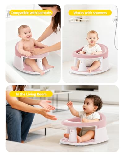 Baby Bath Seat for Babies 6 Months & Up, Bath Seats for Babies Sitting Up, Open Design, Non-Slip, Compact Toddler Bath Seat.