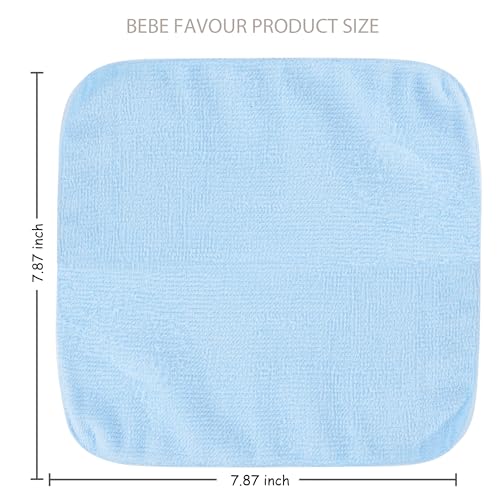 BEBE FAVOUR 12 Pack Small Baby Washcloths 100% Cotton Thin Soft 7.8" x 7.8" Terry Cloth for Baby Face Bath Burp Travel Lightweight Multi-Purpose Newborn Must Haves