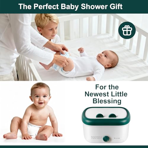 Baby Wipe Warmer, Large Capacity Diaper Wipe Warmer with Night Light, Auto Temperature Control, Keeps Baby Wipes Warm and Moist for Newborn Nighttime Changes